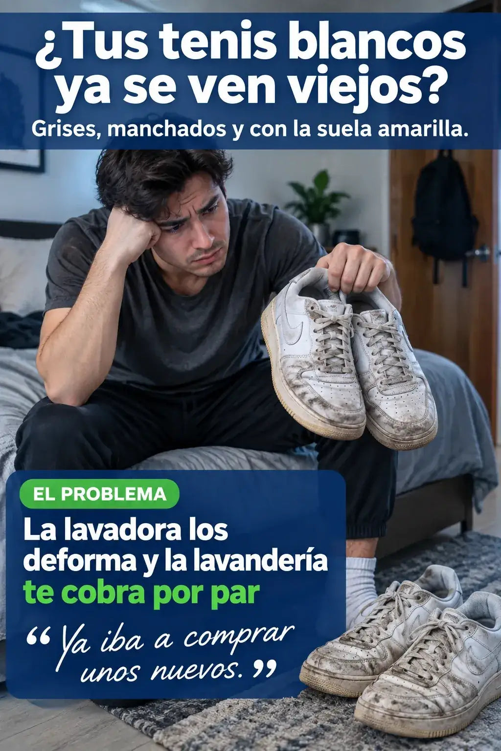 ¿Tus tenis blancos ya se ven viejos? Grises, manchados y con la suela amarilla