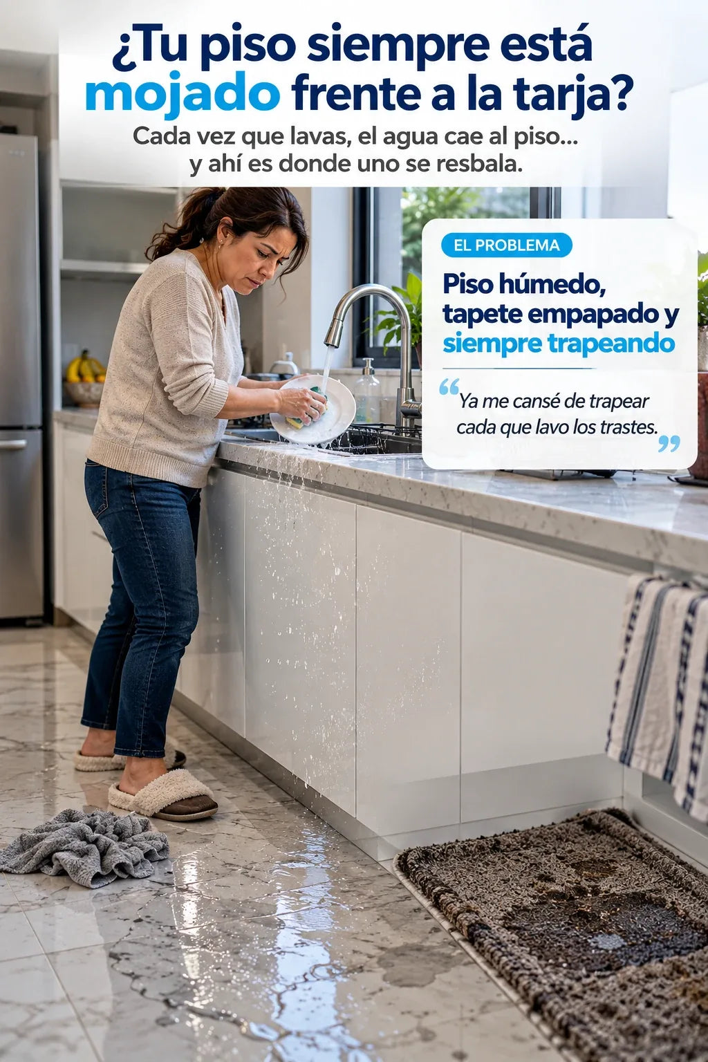 ¿Tu piso siempre está mojado frente a la tarja?