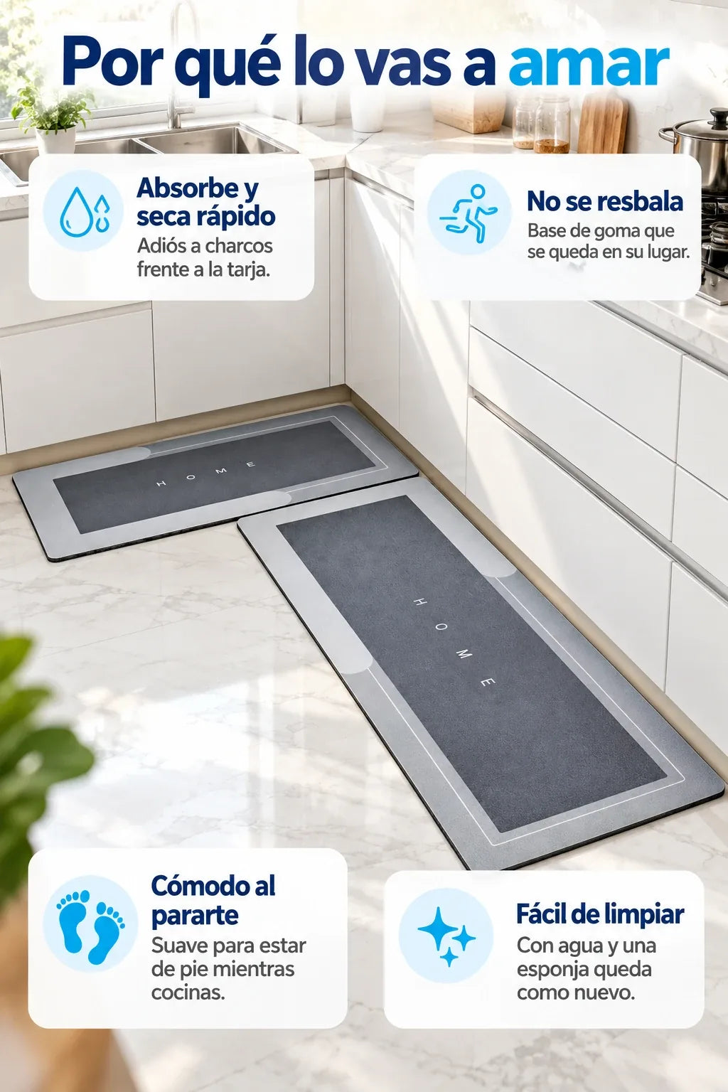 Por qué lo vas a amar: absorbe y seca rápido, no se resbala, cómodo y fácil de limpiar